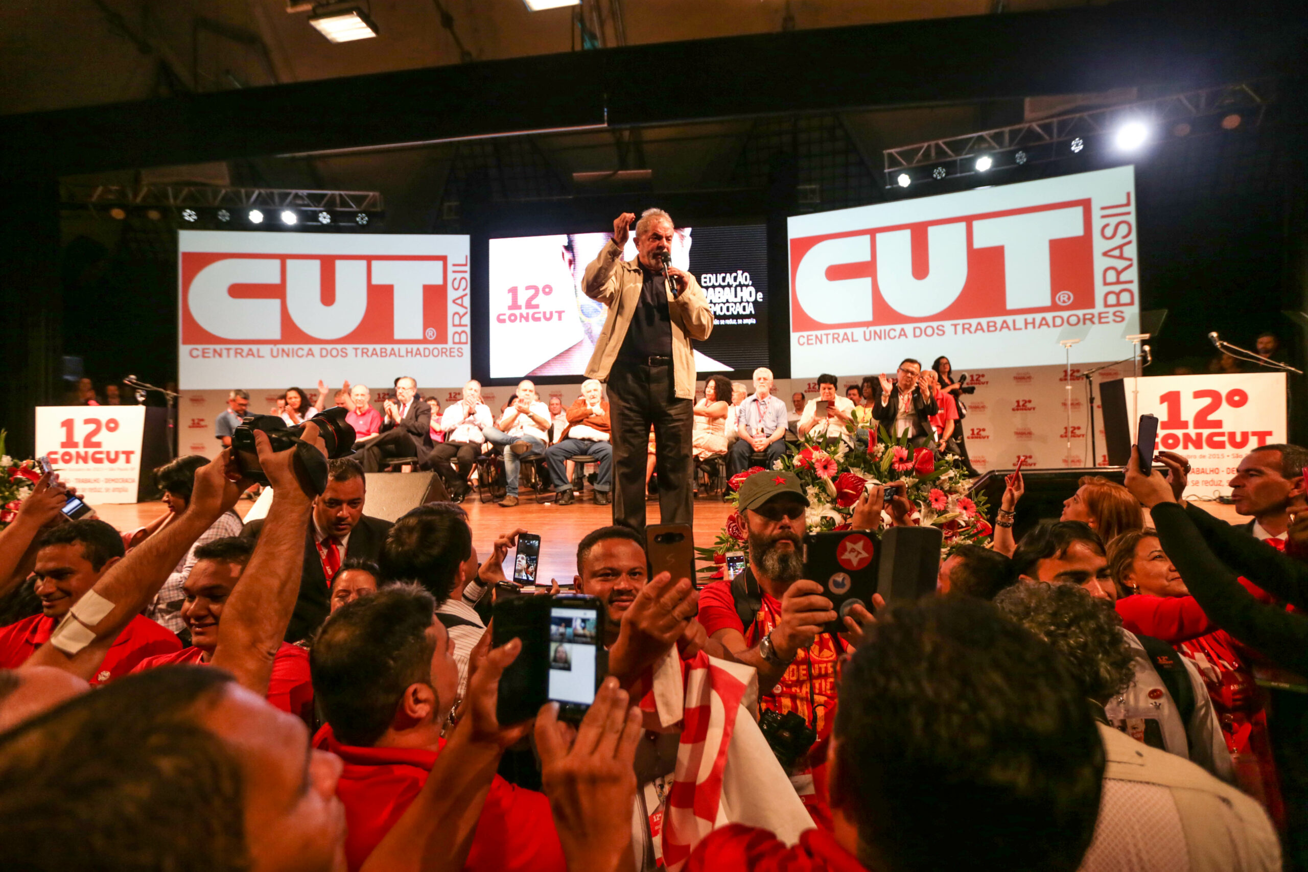 São Paulo 13/10/2015 12º CUNCUT no Anhembi,  que cintou com a presença dos Ex-Presidentes Lula e Mujica e a presidenta Dilma . Foto Paulo Pinto/Agencia PT