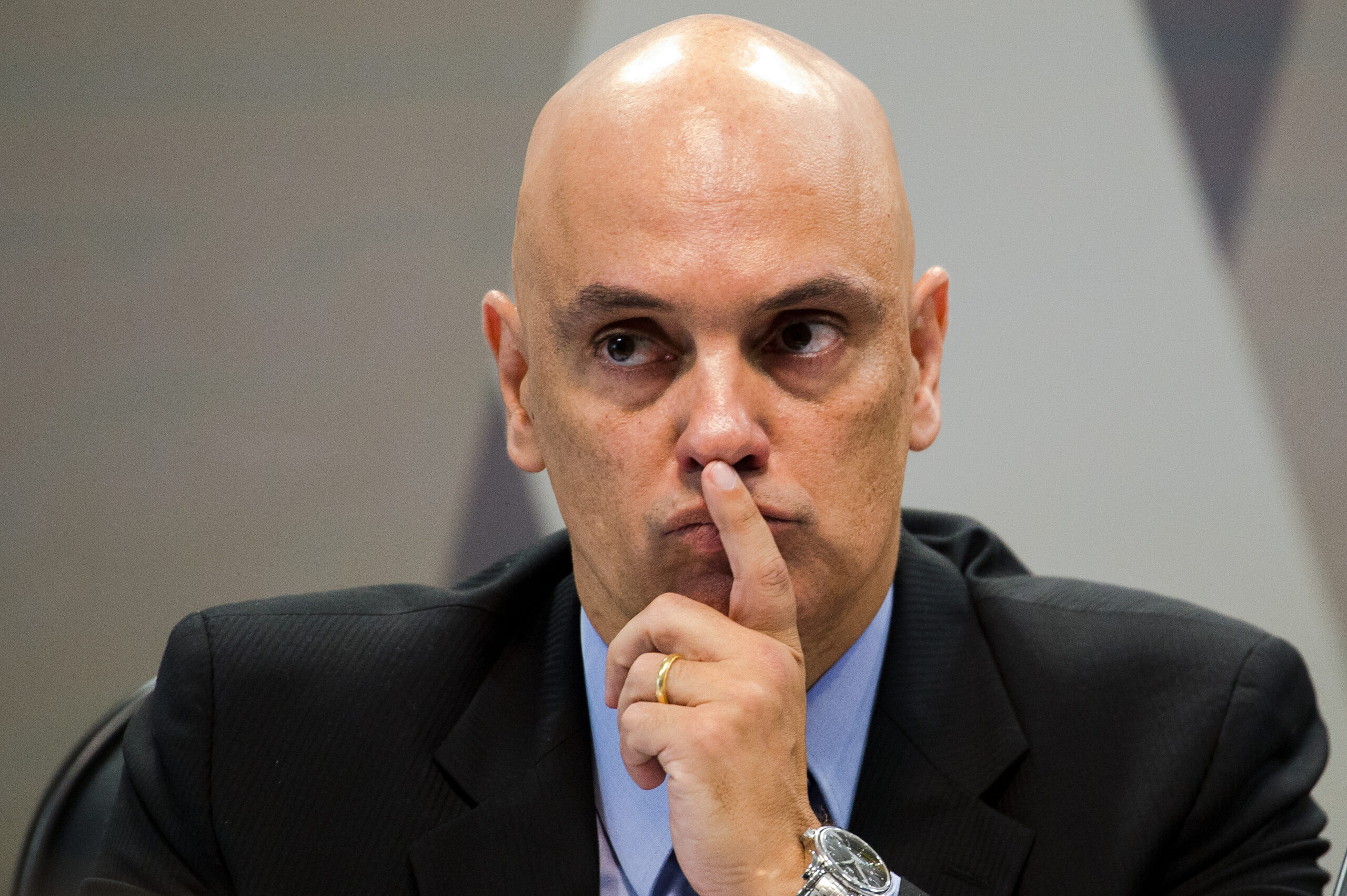 Brasília - O ministro licenciado da Justiça e Segurança Pública, Alexandre de Moraes, indicado para cargo de ministro do STF, passa por sabatina na CCJ no Senado Federal (Marcelo Camargo/Agência Brasil)
